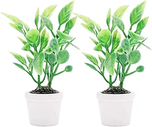 2Pcs Green Miniature Plants Dollhouse Decoration Accessories