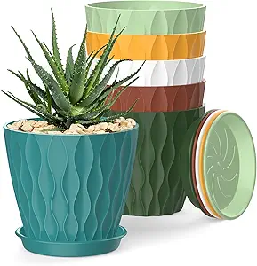 4 Inch Plant Pots, 6 Pack Indoor Flower Pots