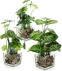 MyGift Set of 3 Fake Plants