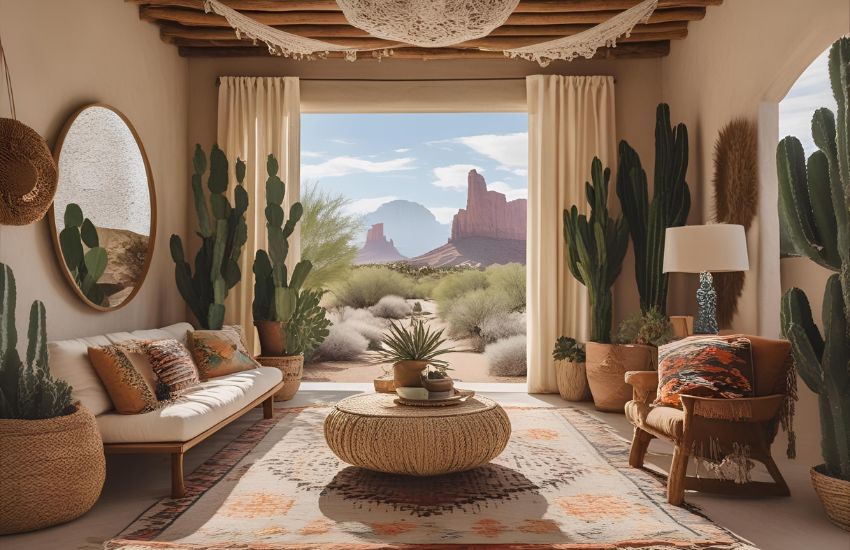 How to Use Houseplants for a Colorful, Eclectic Living Room