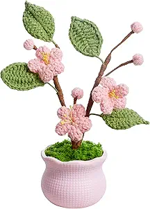 Pink Crochet Flower Gift Decor