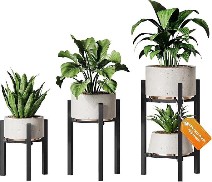 3 Pack Plant Stand Indoor Adjustable
