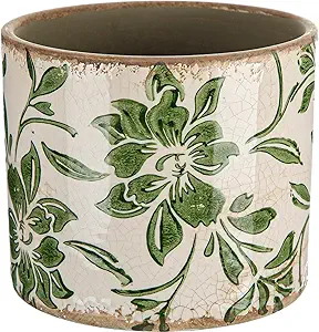 Green Ice Crack Planter Pot