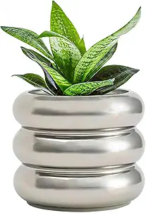 Silver Bubble Ceramic Planter