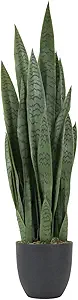 Worth Garden 3ft Artificial Snake Plant Fake Sansevieria Indoor Outdoor