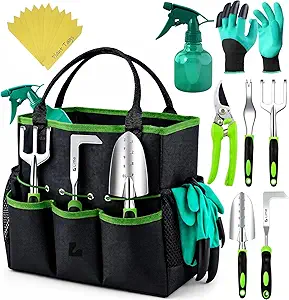 All-in-One Gardening Tool Set with Large Storage Tote