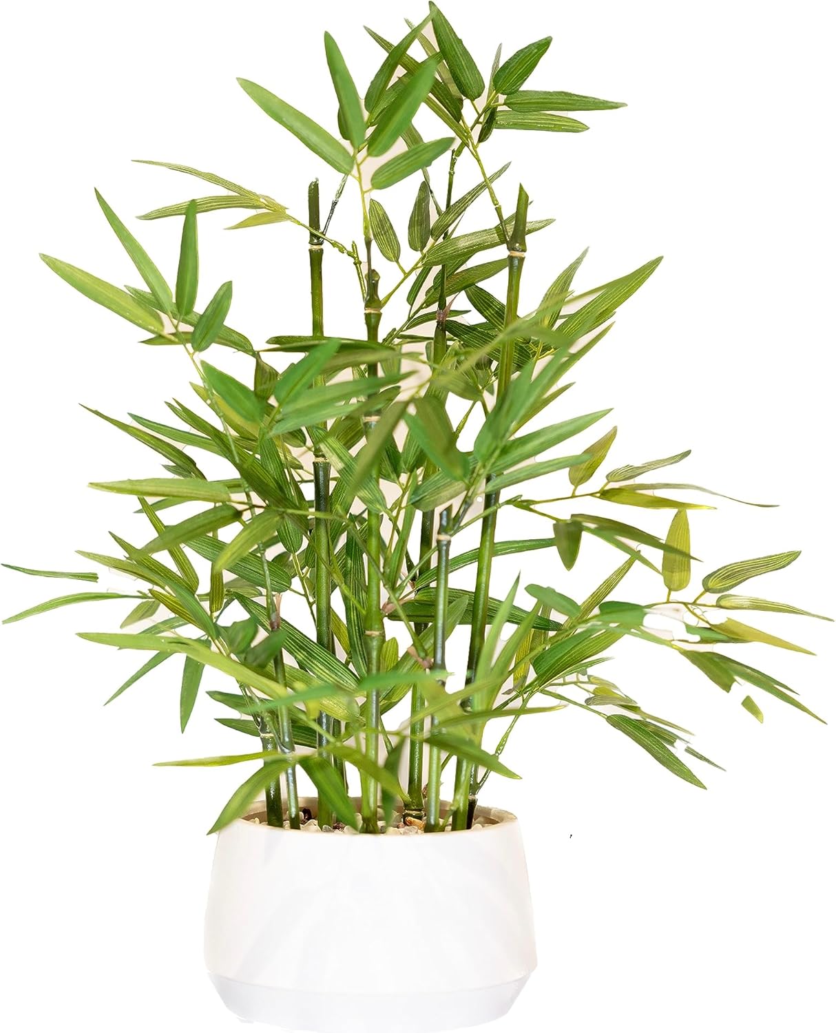 365 Blooming Decor 18 inch Tall White Potted Artificial Bamboo Plant