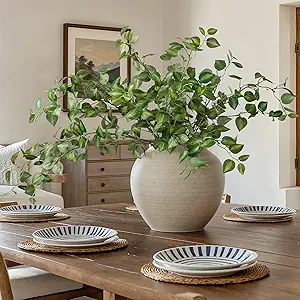 HyeFlora 5PCS Artificial Eucalyptus Leaves Stem Plants for Spring Decor