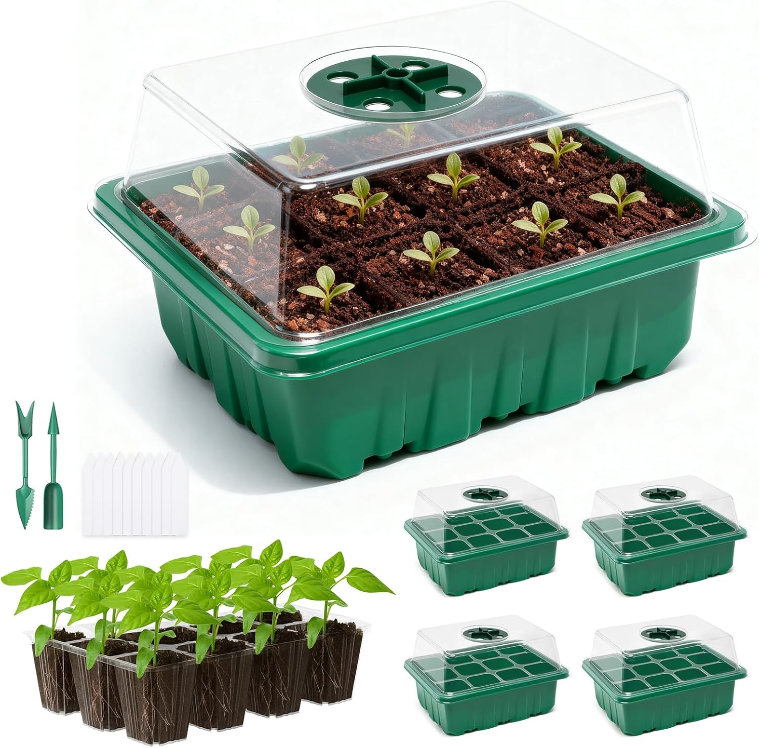 5 Packs Seed Starter Tray with Humidity Dome