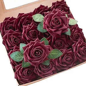 Burgundy Foam Rose Set