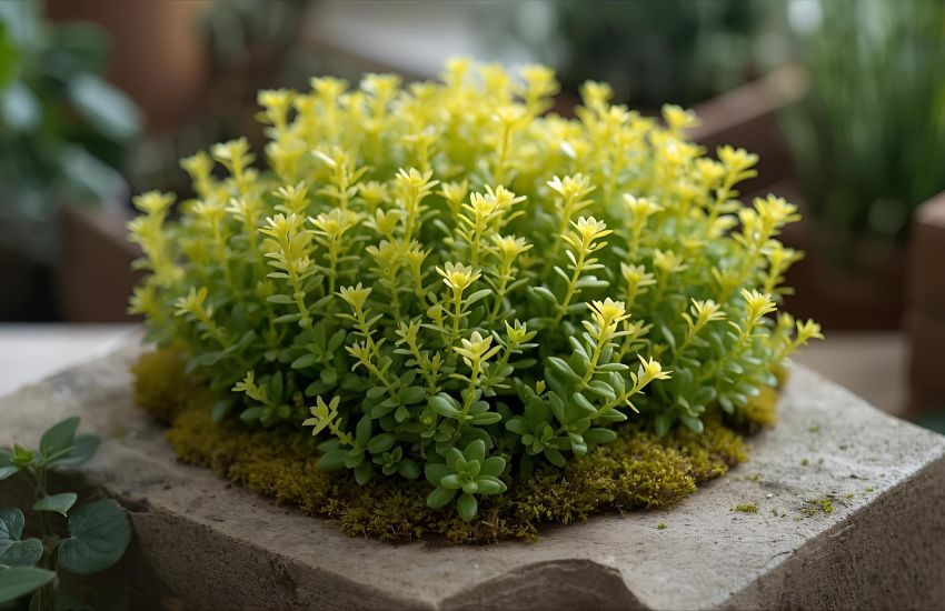 Golden Sedum Plant: A Vibrant Sedum and Moss Stonecrop for Modern Indoor Calm