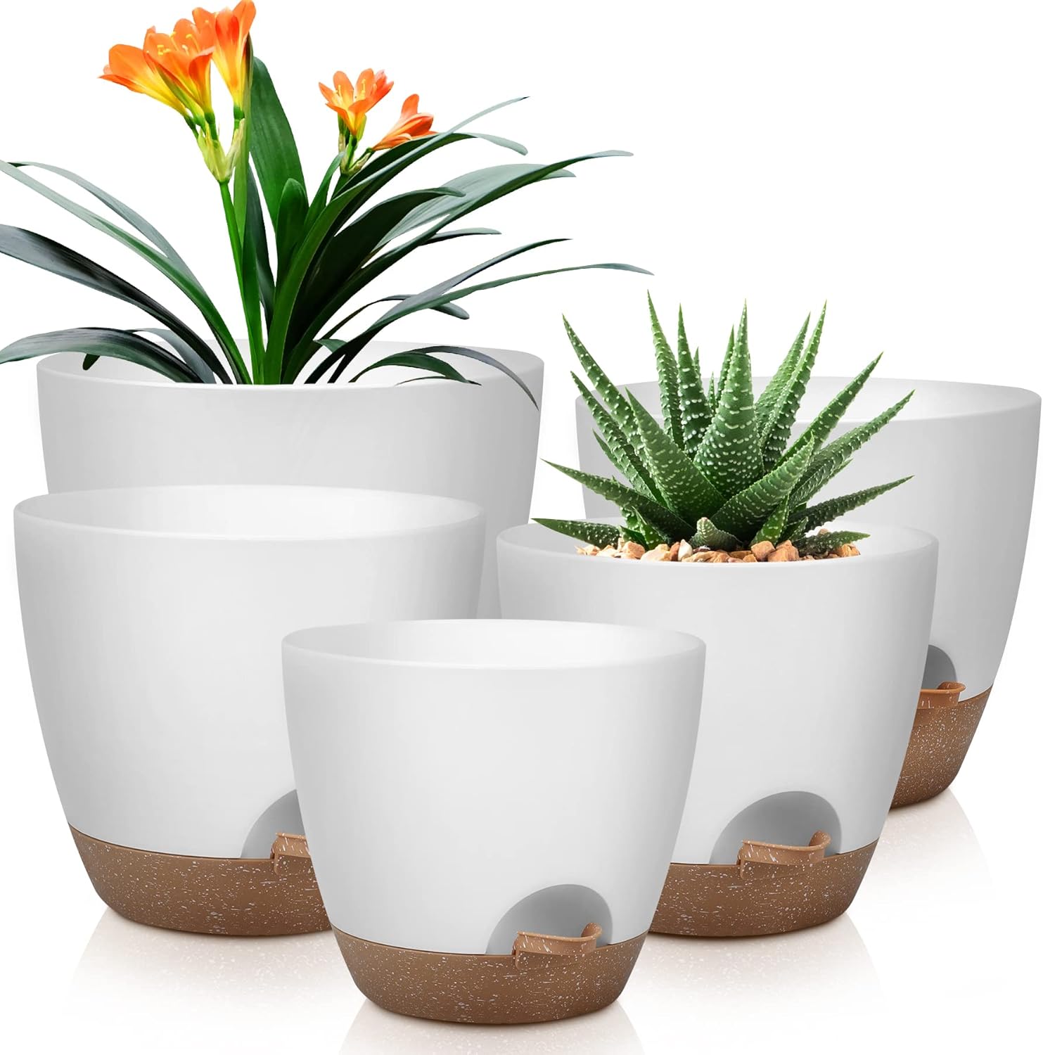 Plant Pots 10/9/8/7.5/7 Inch Self Watering Pots