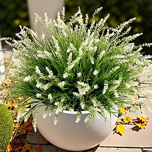 Ammyoo Artificial Faux Plants Flowers for Outdoor Decorations
