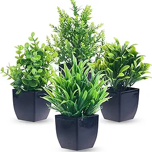 GREENTIME 4 Pack Fake Plants