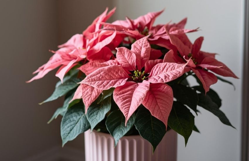 Poinsettia Pink Plant With Oslo Planter Price and Flower Guide