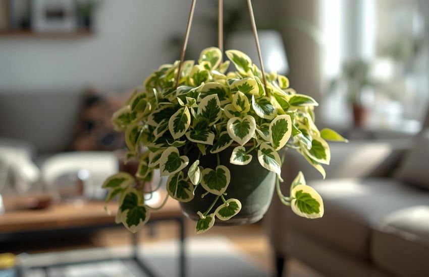 Indoor Plant peperomia variegated creeper with hanging pot price
